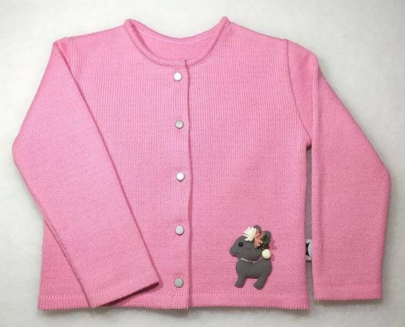 Sweterek dziewczęcy gładki różowy